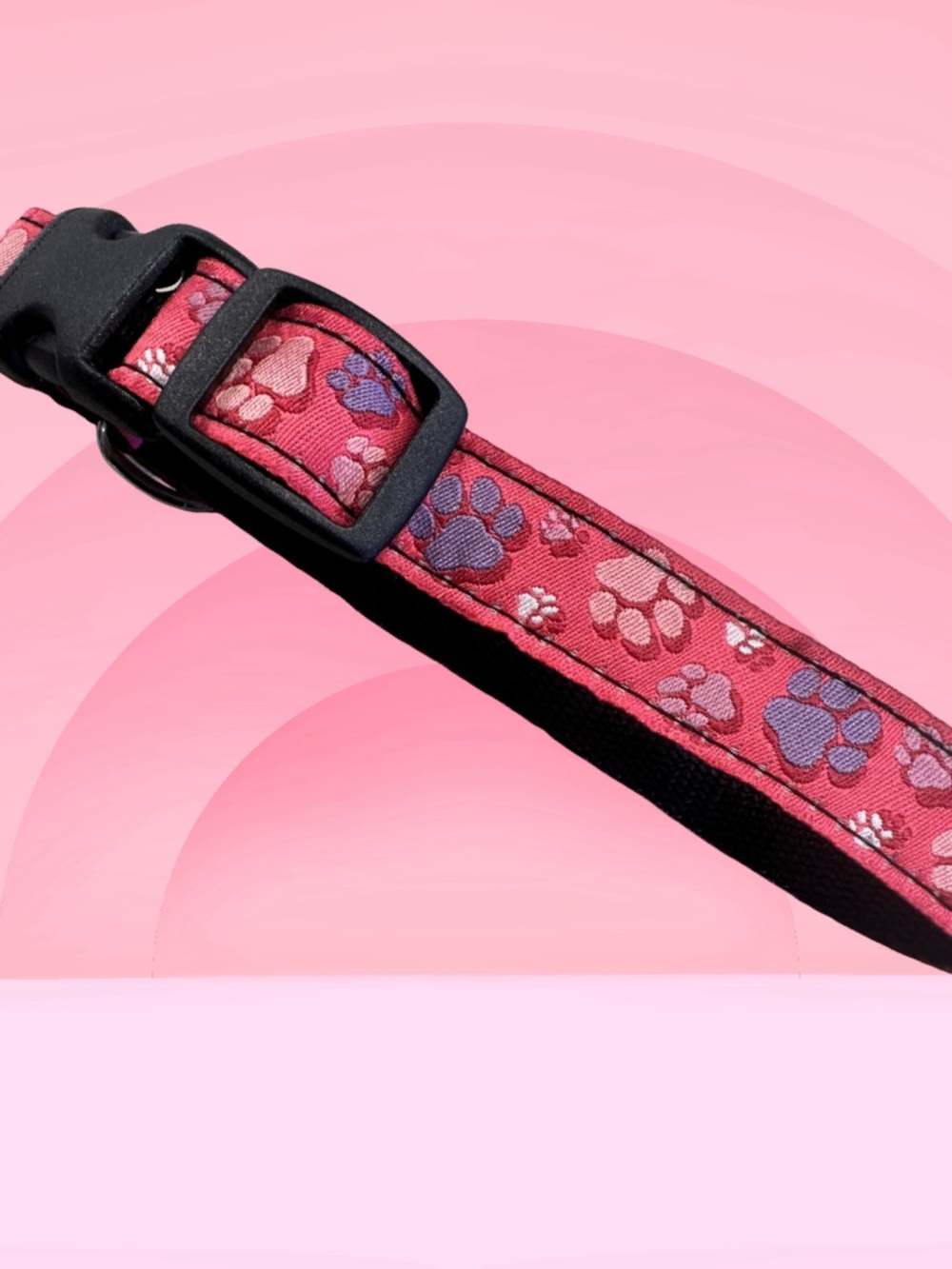 Pink Paw-Print Small Pet Collar by